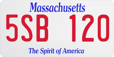 MA license plate 5SB120
