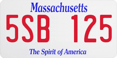 MA license plate 5SB125