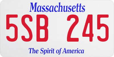 MA license plate 5SB245