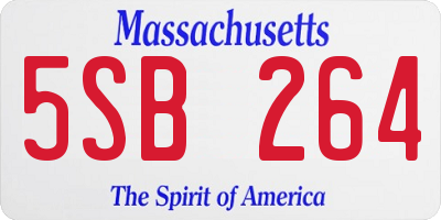 MA license plate 5SB264