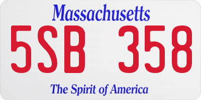 MA license plate 5SB358