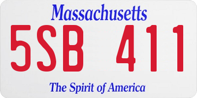 MA license plate 5SB411
