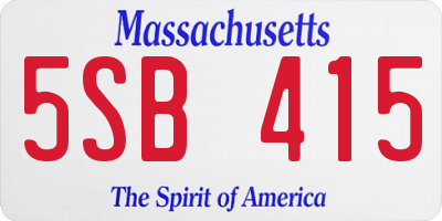 MA license plate 5SB415