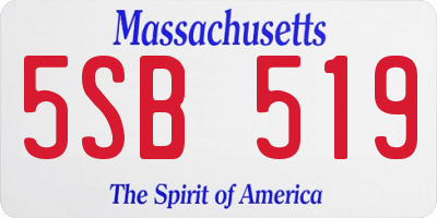 MA license plate 5SB519