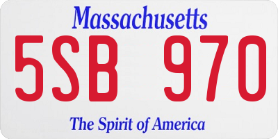 MA license plate 5SB970