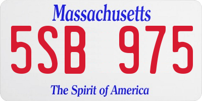 MA license plate 5SB975