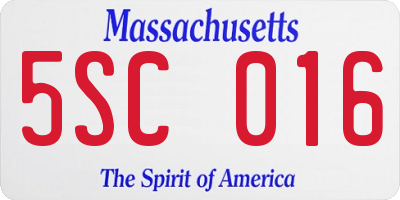 MA license plate 5SC016
