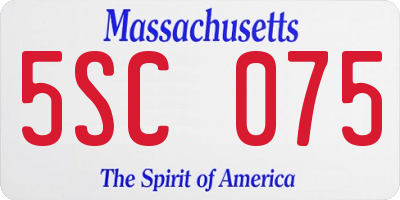 MA license plate 5SC075