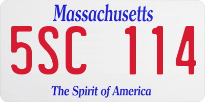 MA license plate 5SC114