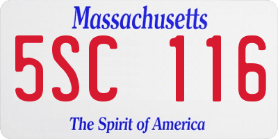 MA license plate 5SC116