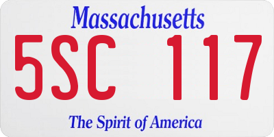 MA license plate 5SC117