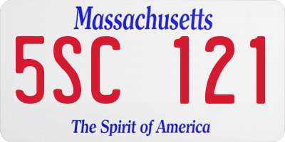 MA license plate 5SC121