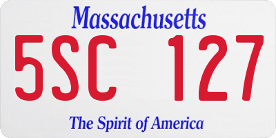 MA license plate 5SC127