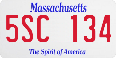 MA license plate 5SC134