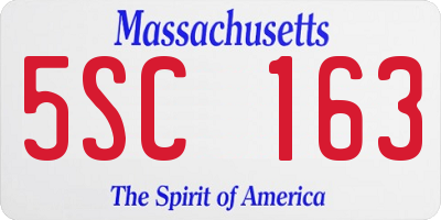 MA license plate 5SC163