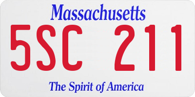 MA license plate 5SC211