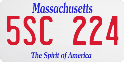 MA license plate 5SC224