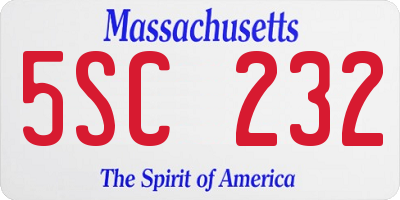 MA license plate 5SC232