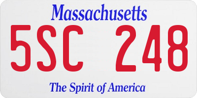 MA license plate 5SC248