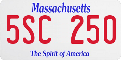 MA license plate 5SC250