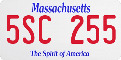 MA license plate 5SC255