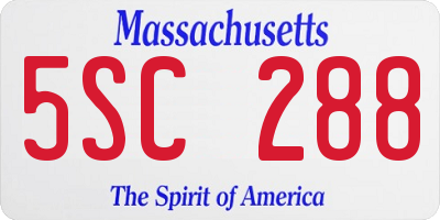 MA license plate 5SC288