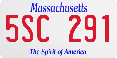MA license plate 5SC291