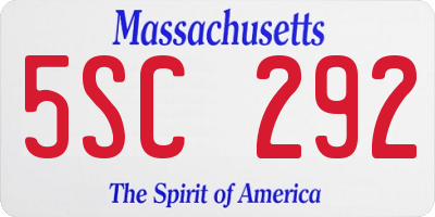 MA license plate 5SC292