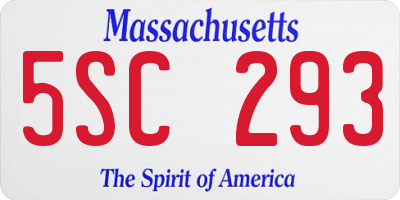 MA license plate 5SC293