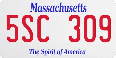MA license plate 5SC309