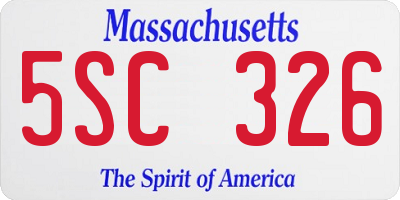 MA license plate 5SC326