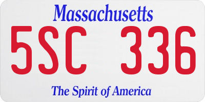 MA license plate 5SC336
