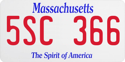 MA license plate 5SC366