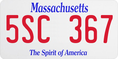 MA license plate 5SC367