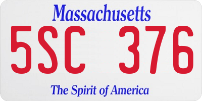 MA license plate 5SC376