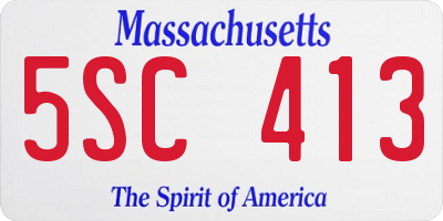 MA license plate 5SC413