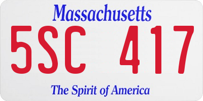MA license plate 5SC417