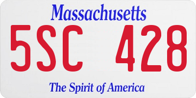 MA license plate 5SC428