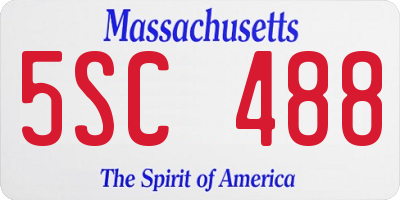 MA license plate 5SC488