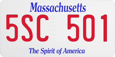 MA license plate 5SC501