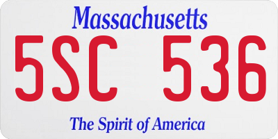 MA license plate 5SC536