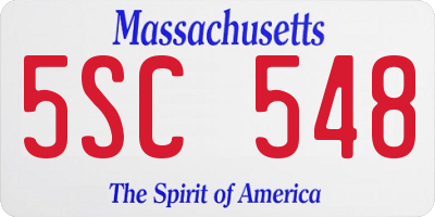 MA license plate 5SC548