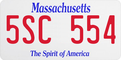 MA license plate 5SC554