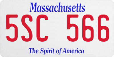 MA license plate 5SC566