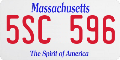 MA license plate 5SC596