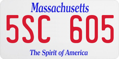 MA license plate 5SC605