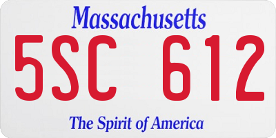 MA license plate 5SC612