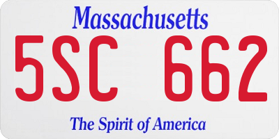 MA license plate 5SC662