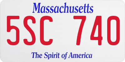 MA license plate 5SC740