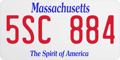 MA license plate 5SC884